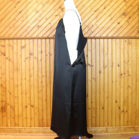 NWT Maison Cinqcent Maxi Slip Dress Black Satin Medium 500 House NYE Formal D173 - Picture 6 of 12